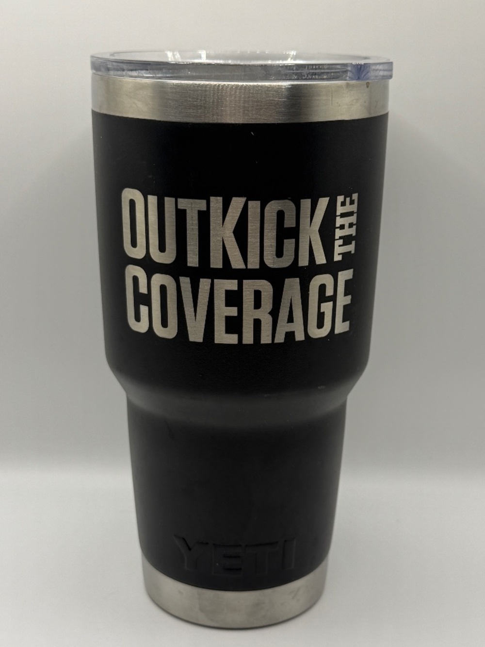 YETI Rambler 30 oz Black Tumbler OutKick The Coverage Engraved MagSlider Lid